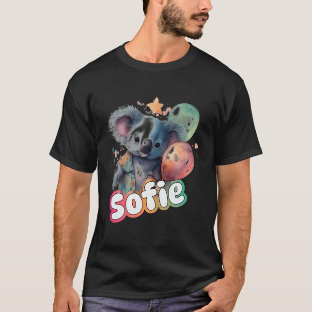 Camiseta Sofie - Nome Adorável De Menina Com Koala Cute (Frente)