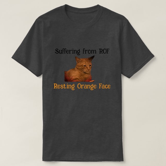 Camiseta Sofrendo de ROF (Rosto Laranja em Descanso) (Frente do Design)