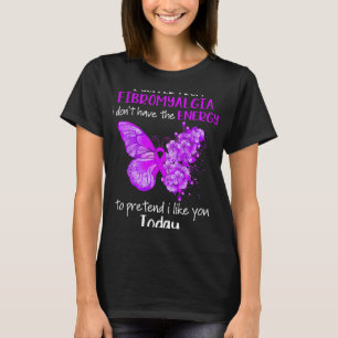 Camiseta Sofrer De Fibromialgia Sensibilização Borboleta Pu