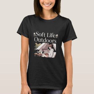 Camiseta Soft Life Outdoors Cozy Camping Anime Girl Design