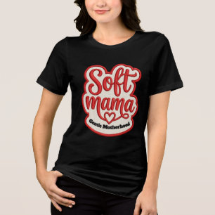 Camiseta Soft Mama Estilo Bordado Tipografia Design