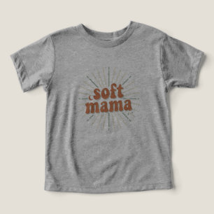 Camiseta Soft Mama: Retro Groovy Sunburst Maternidade Tipog