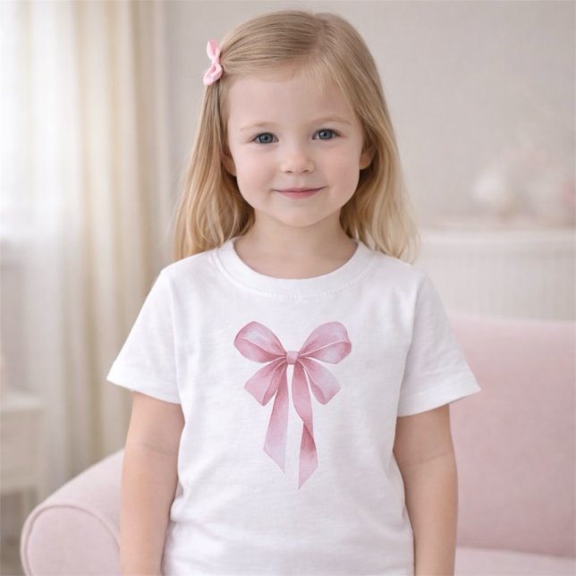 Camiseta Soft Pink Bow Girl Baby Shower Party (Soft Pink Bow Girl Baby Shower Party Baby T-Shirt)