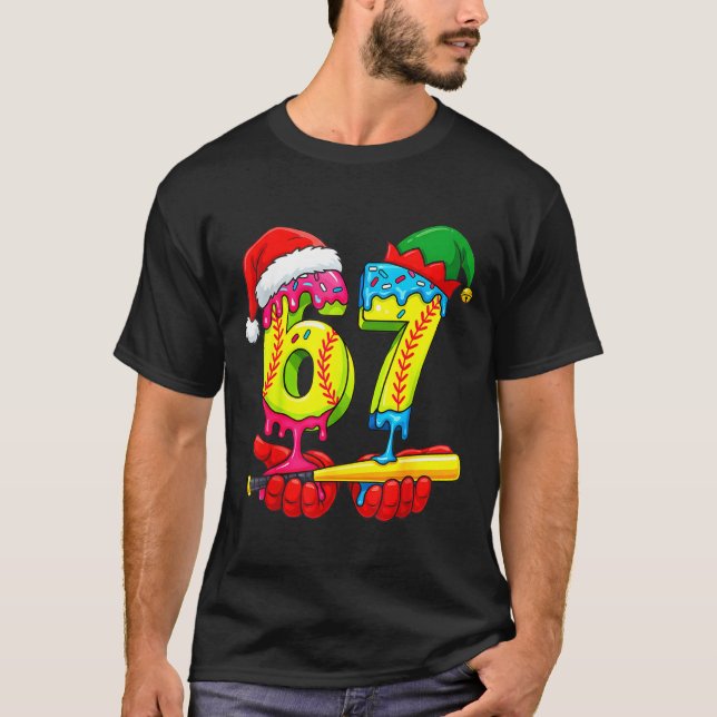 Camiseta Softball 67 Ice Cream Drip Six Seven Boys Funny Ch (Frente)