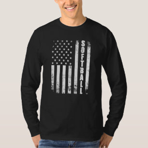 Camiseta Softball American Flag Usa Esporte Sofbal Patrióti