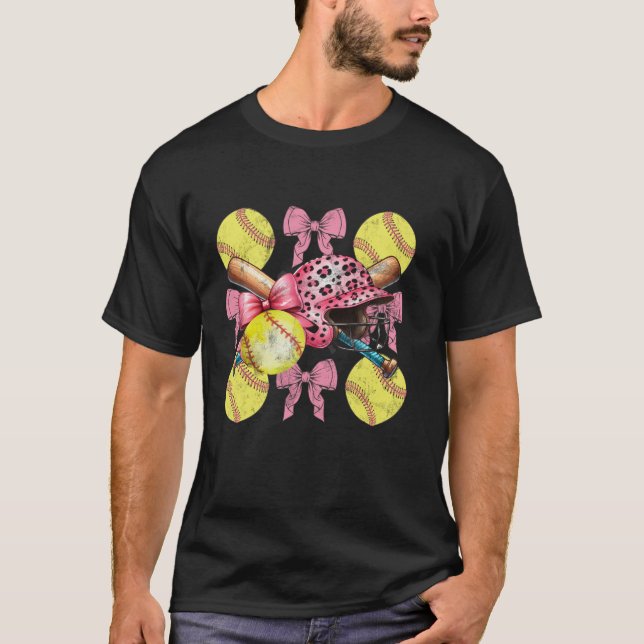Camiseta Softball Arcos de coquete Dia de Jogo Lover de Sof (Frente)