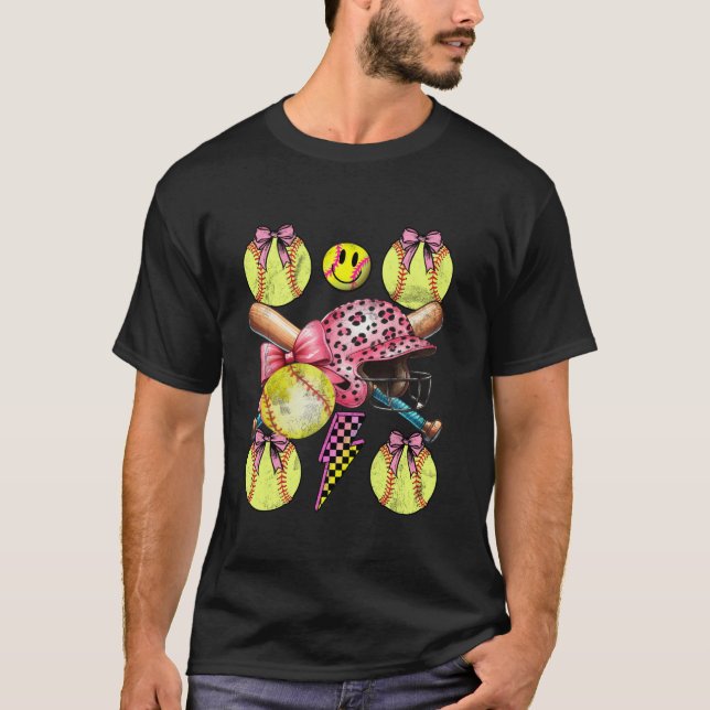 Camiseta Softball Arcos de coquete Dia de Jogo Lover de Sof (Frente)