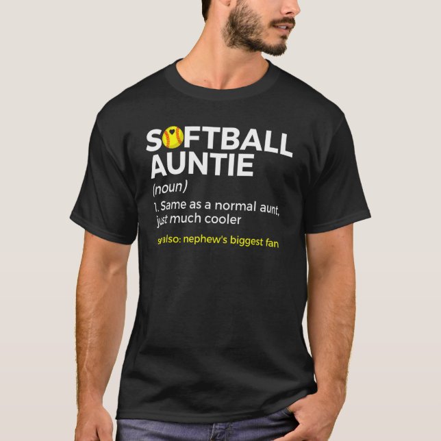 Camiseta Softball Aunt Definition Nephew's Biggest Fan (Frente)