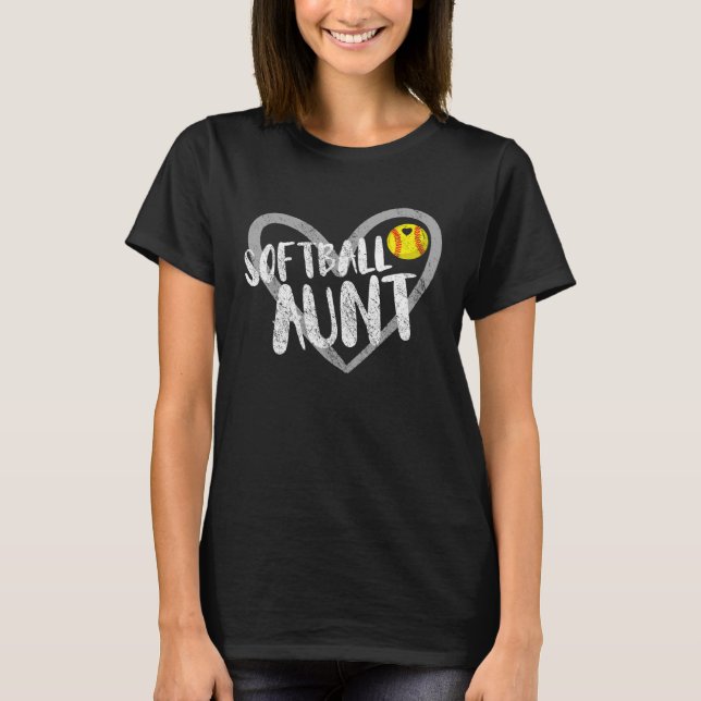 Camiseta Softball Aunt Heart (Frente)