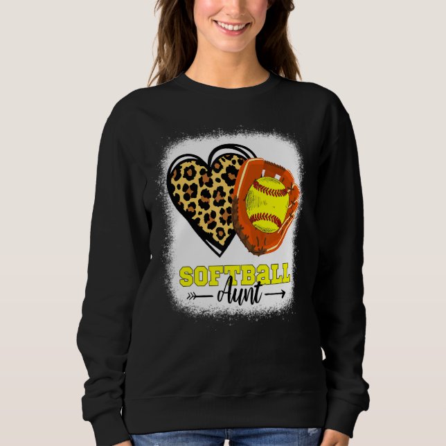 Camiseta Softball Aunt Leopard Heart Glove Softbal (Frente)