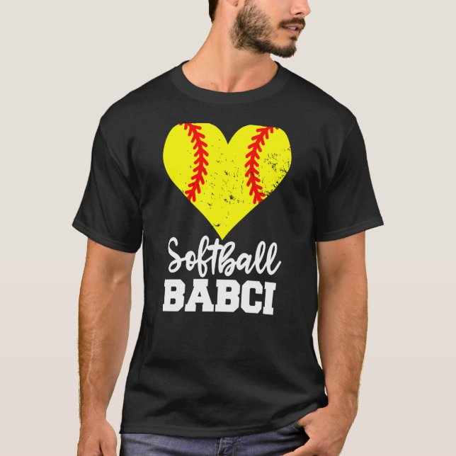 Camiseta Softball Babci Softball Heart Avó Babci (Frente)