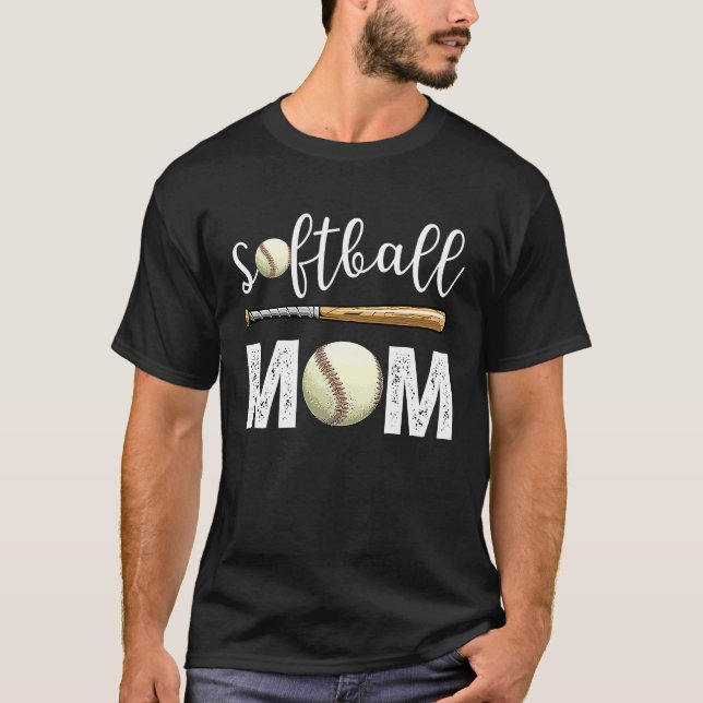 Camiseta Softball Baseball Mom coll Mother's Day Softball (Frente)