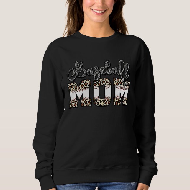 Camiseta Softball Baseball Mom Leopard Mother's Day (Frente)