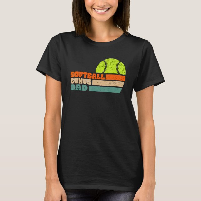 Camiseta Softball Bonus Dad From Stepdaughter Stepson Son (Frente)