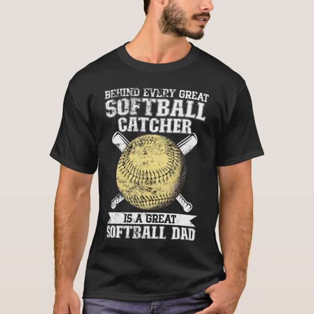 Camiseta Softball Catcher Dad Pitcher Fastpitch Coach Fathe (Frente)