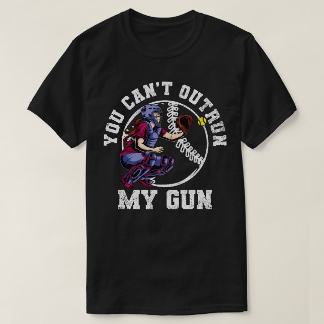 Camiseta Softball Catcher Softball Girl (Frente do Design)