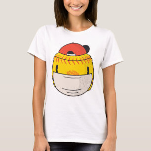 Camiseta softball com máscara facial covide coronavírus
