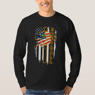 Camiseta Softball Cross Jesu God Flag Roupa