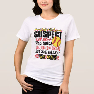 Camiseta Softball de Alegações Suspeitas