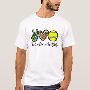 Camiseta Softball De Amor Pela Paz Para Meninas Adolescente