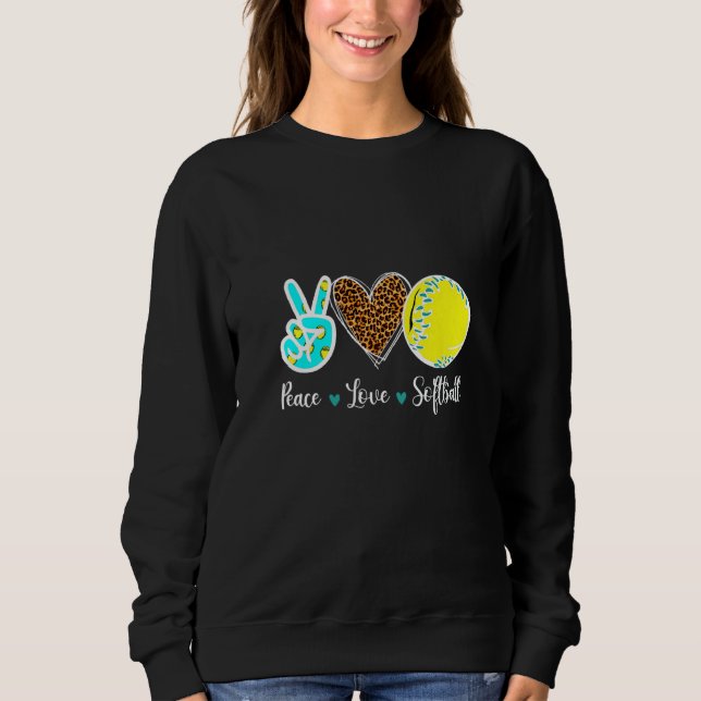 Camiseta Softball De Amor Pela Paz Para Meninas Adolescente (Frente)
