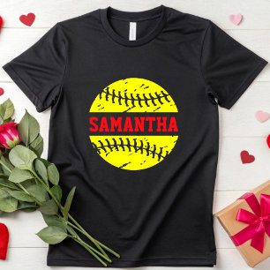 Camiseta Softball de nome personalizado softball e esportes
