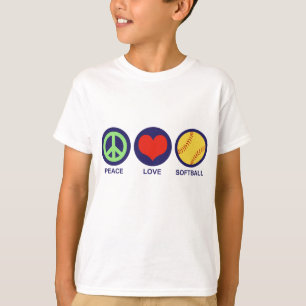 Camiseta Softball do amor da paz