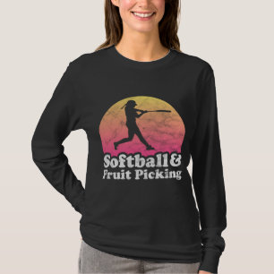 Camiseta Softball e Frutas escolhendo mulheres ou meninas