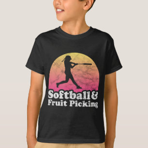 Camiseta Softball e Frutas escolhendo mulheres ou meninas
