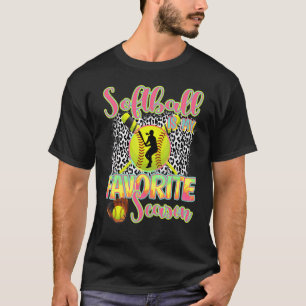 Camiseta Softball É Minha Época Favorita Leopard Softball S