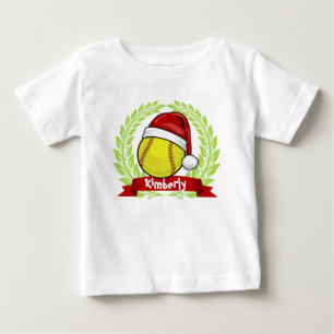 Camiseta Softball Em Um Estilo De Natal De Papai Noel