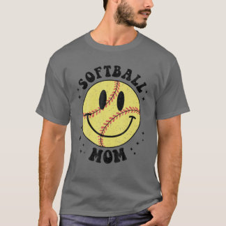 Camiseta Softball Engraçado Mãe Víblias Softball Sorri Cara
