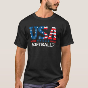 Camiseta Softball EUA Flag Softball Team Spor