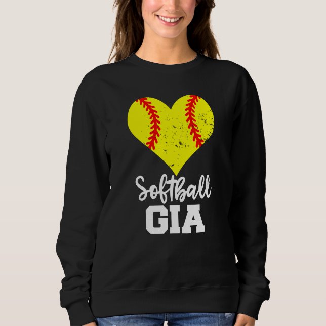 Camiseta Softball Gia Softball Heart Grandma Gia (Frente)