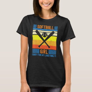 Camiseta Softball Girl, desculpe por minha família alta com