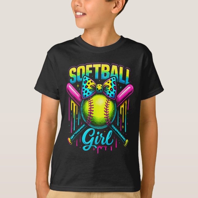 Camiseta Softball Girl Drip Funny Softball Player  (Frente)