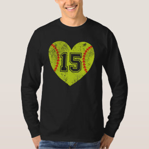 Camiseta Softball Heart Player 15 Softball Variação do Pai