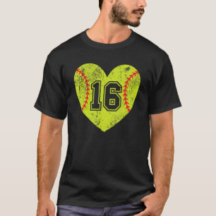Camiseta Softball Heart Player 16 Softball Variação do Pai