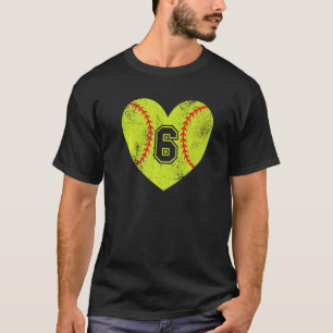 Camiseta Softball Heart Player 6 Softball Variação do Pai M