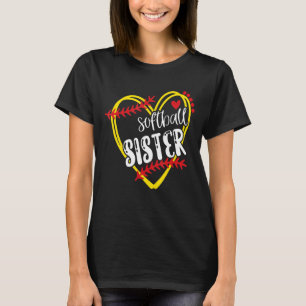 Camiseta Softball Irmã Softball Laces Cute 1