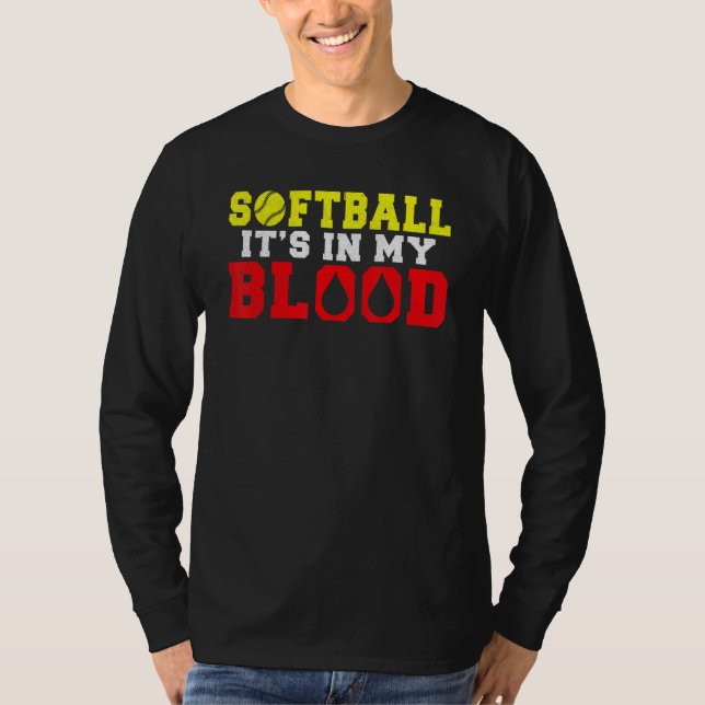 Camiseta Softball is in my Blood   Softball (Frente)