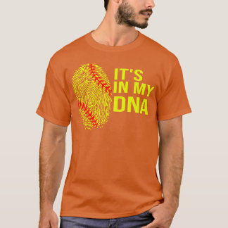 Camiseta Softball It s In My Dna Fingerprint Girl Sports gi