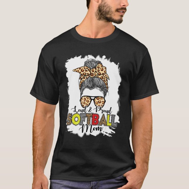 Camiseta Softball Louco E Orgulhoso Mãe Cabelo Mágico (Frente)