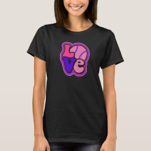 Camiseta Softball Love for Teen Girls & Women Purple & Pink