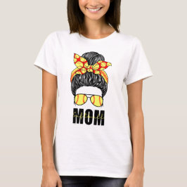 Camiseta Softball Mãe Coque Desarrumado