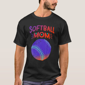 Camiseta Softball Mãe Engraçado Jogador De Beisebol Apoiado