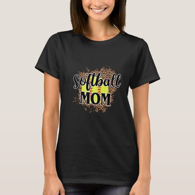Camiseta Softball Mãe Leopard Softball (Frente)