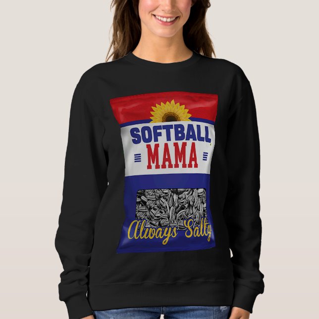 Camiseta Softball Mama Always Salty Mom Sunflower Seed  Pla (Frente)