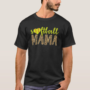 Camiseta Softball Mama Cute Cheetah Esportes de Dia de as m