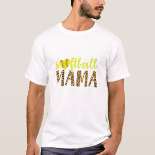 Camiseta Softball Mama Cute Cheetah Esportes de Dia de as m